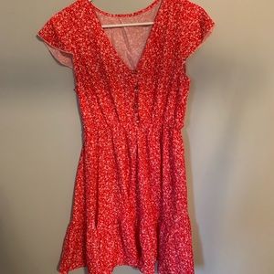Orange floral summer dress/coverup